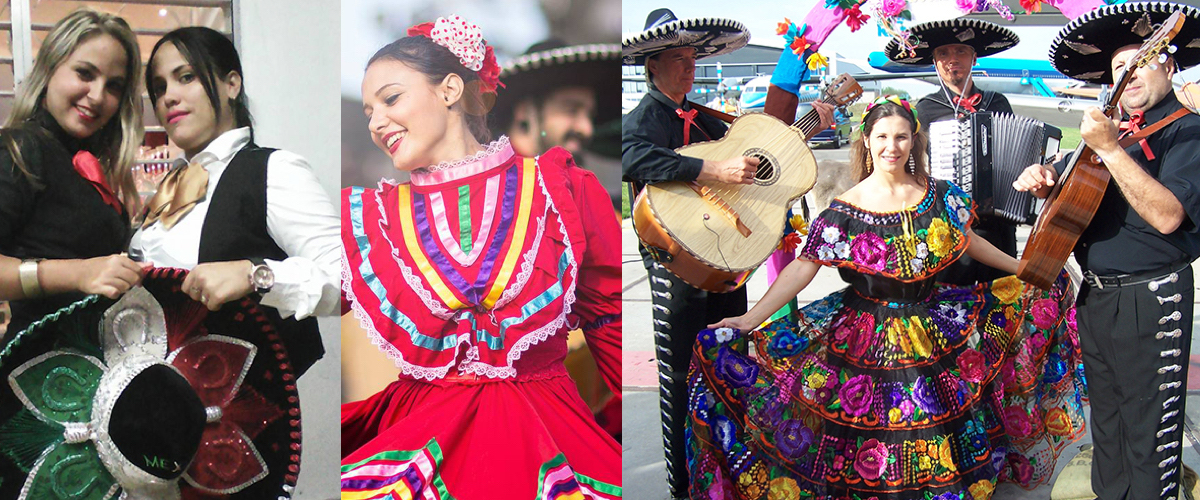 Danseressen die Tequila uitdelen