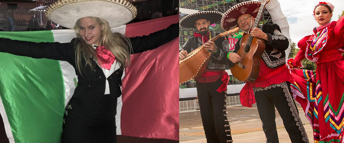 Mexicaanse danseressen in verschillende kleding