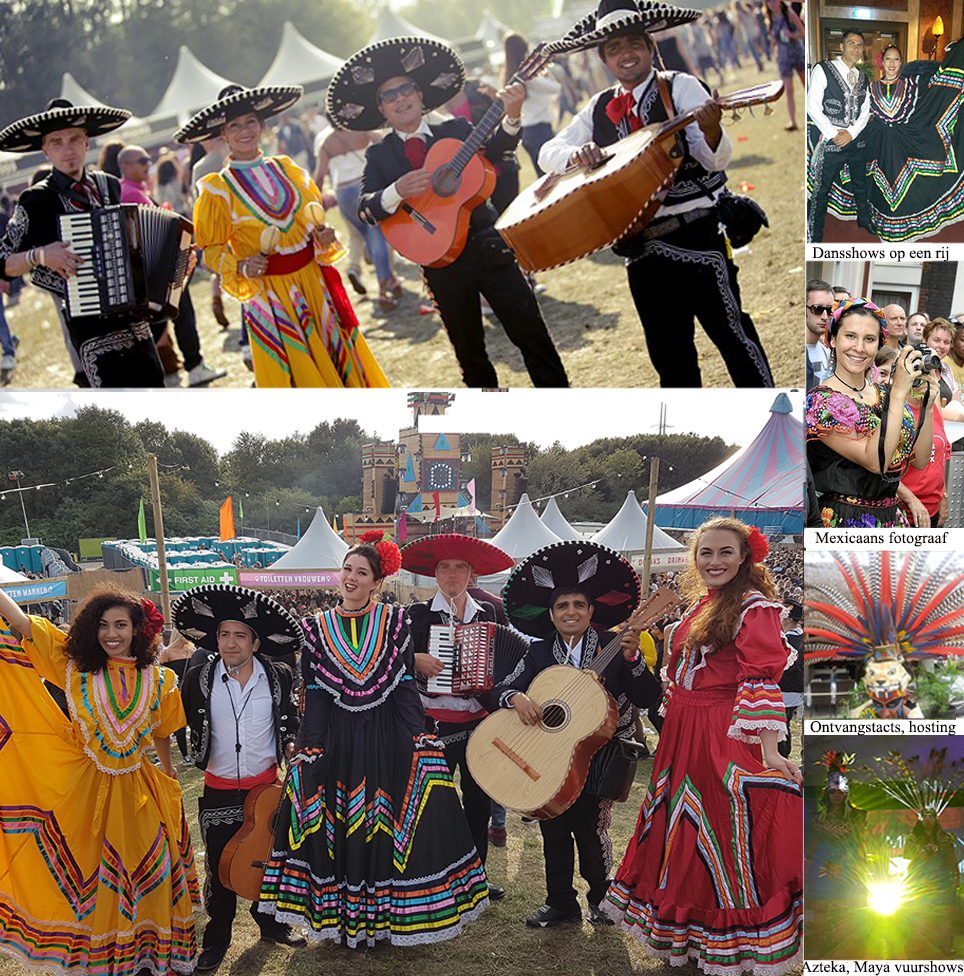 Mexicaanse danseressen voeren een practhige show op